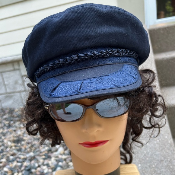 Dorfman Pacific Reformation Fiddler Cap | Navy—Blue Textured Ribbon & Cord—M/L - Picture 6 of 17